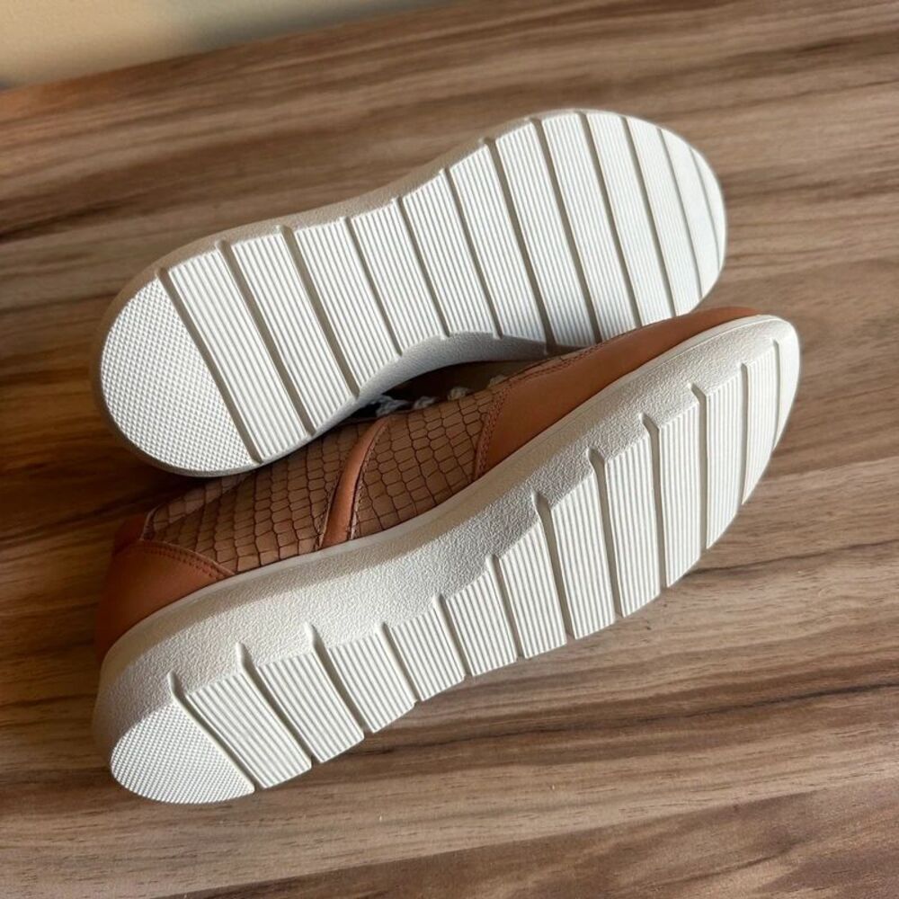 Marc Joseph Gramercy Women 9.5 Tan Croc Leather Sneakers Made Brazil New Box - Picture 8 of 16